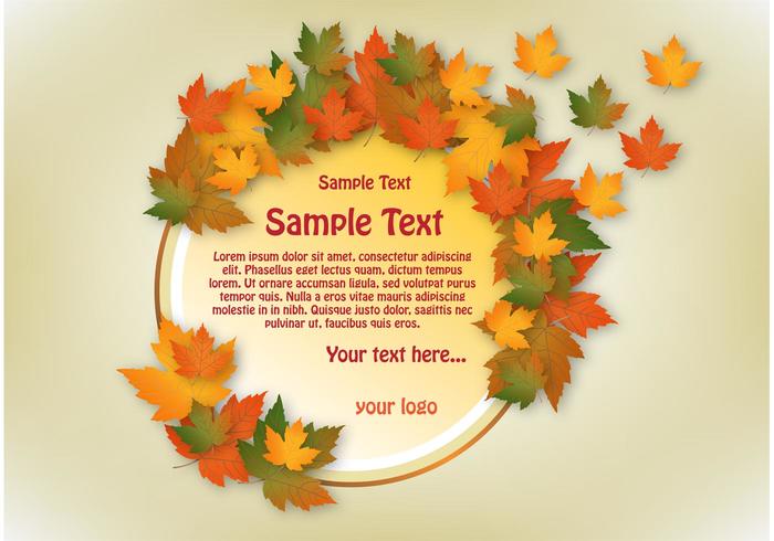 Autumn Vector Banner Circle Design Autumn Vector Banner Circle Design