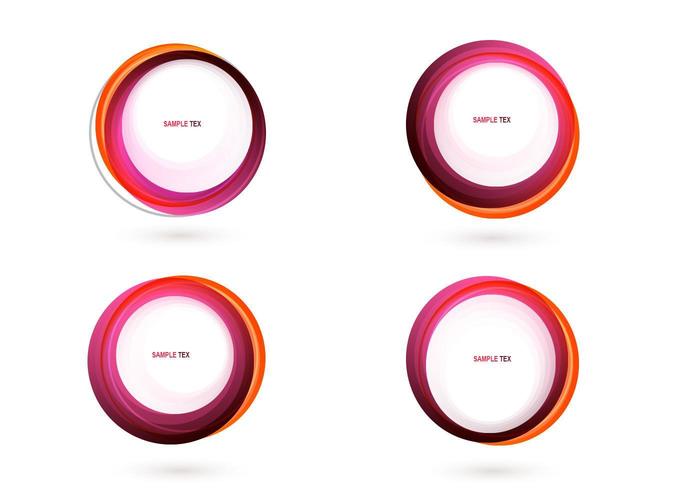Pink Circle Banner Vector Pack