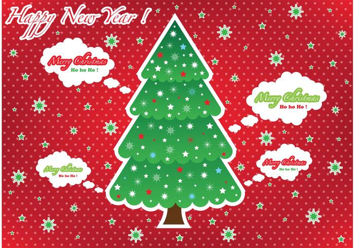 Christmas tree red card graphic Christmas tree red card graphic