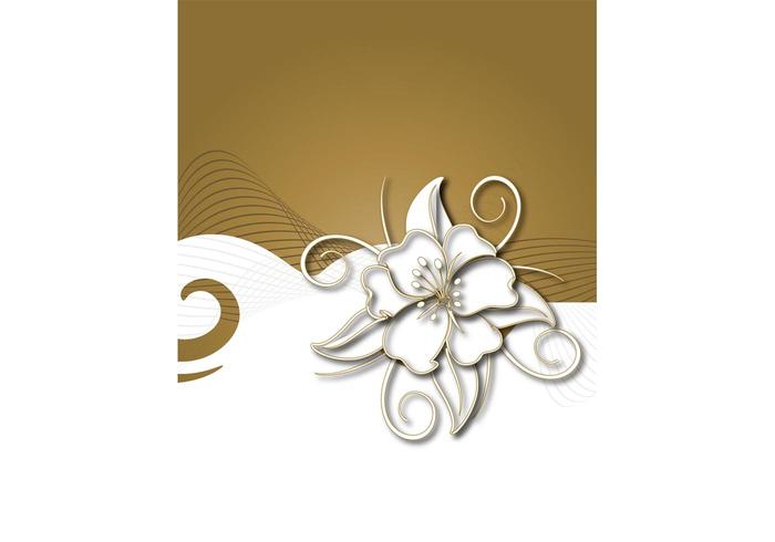 Floral Vector with Flowing Background Floral Vector with Flowing Background
