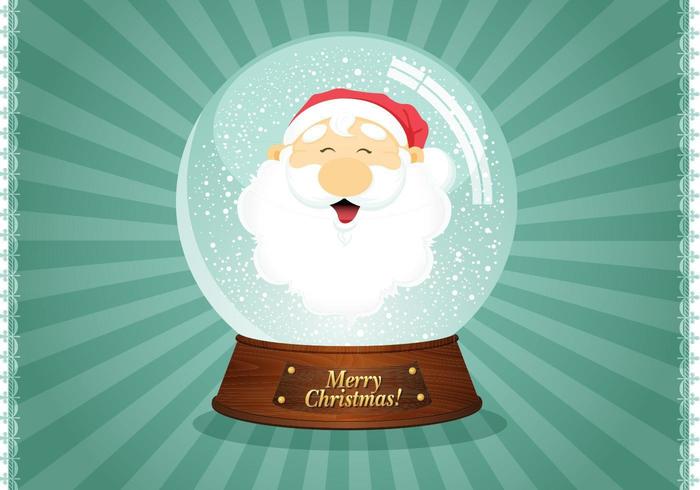 Santa Snow Globe Vector 