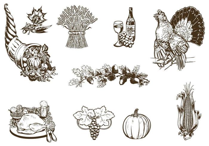 Vintage Thanksgiving Vector Pack