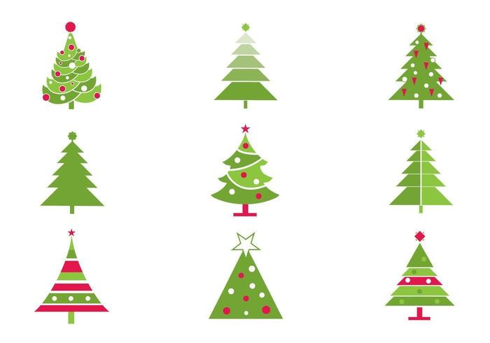 Paquete de estilizado árbol de Navidad Vector