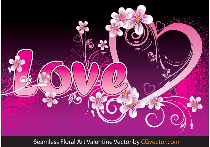 Seamless Floral Art Valentine Vector Seamless Floral Art Valentine Vector