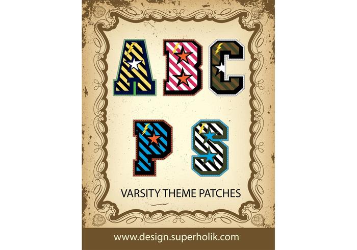 Varsity Letter Vector Patches Varsity Letter Vector Patches