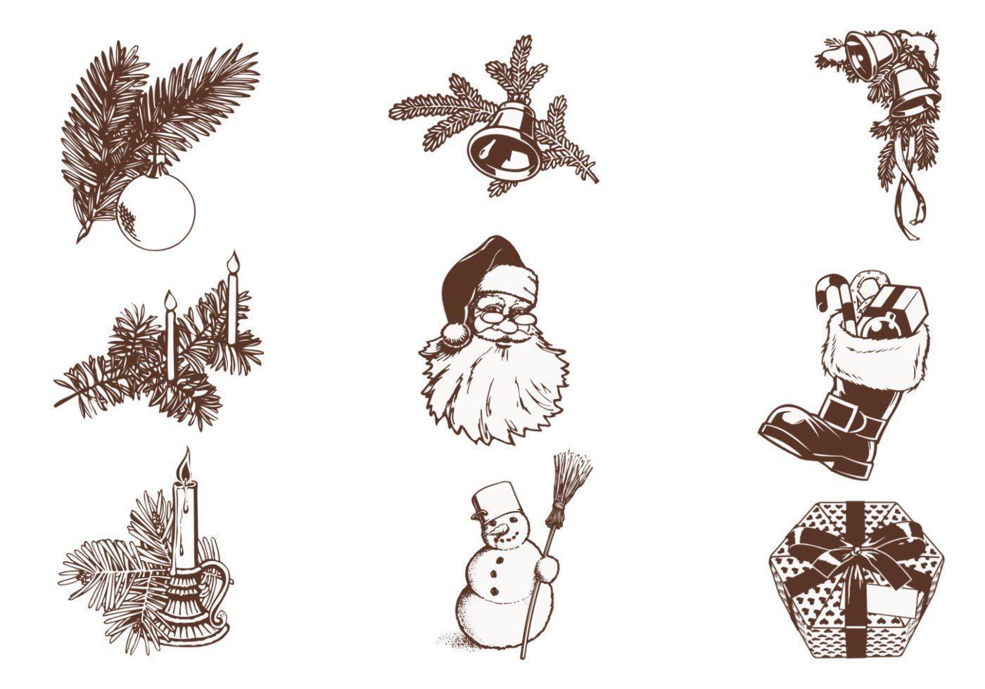 Vintage Christmas Vector Pack 53845 Vector Art at Vecteezy
