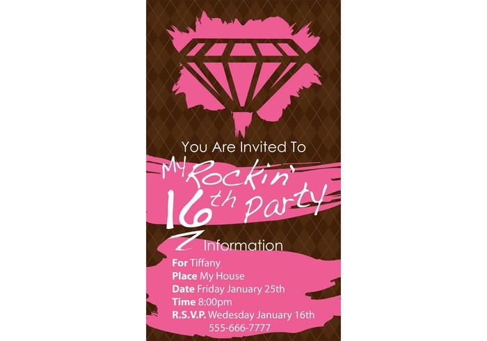My Rockin Sixteenth Invitation Vector Template My Rockin Sixteenth Invitation Vector Template