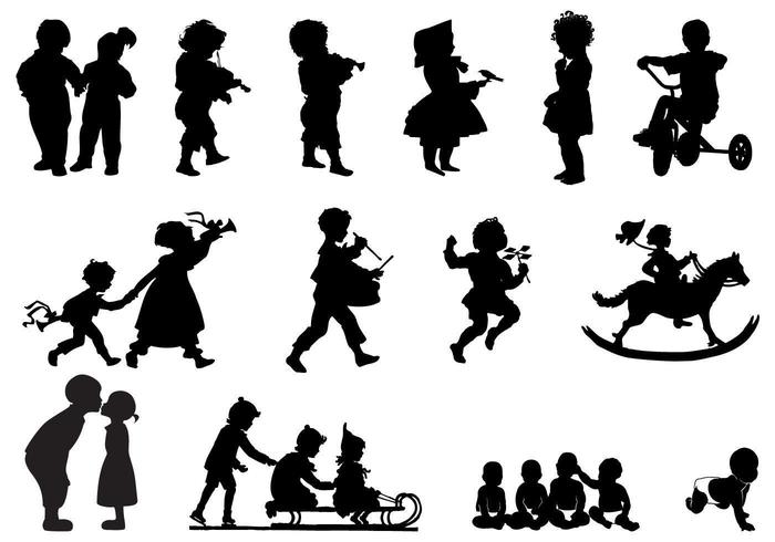 Children's Silhouettes Vector Pack