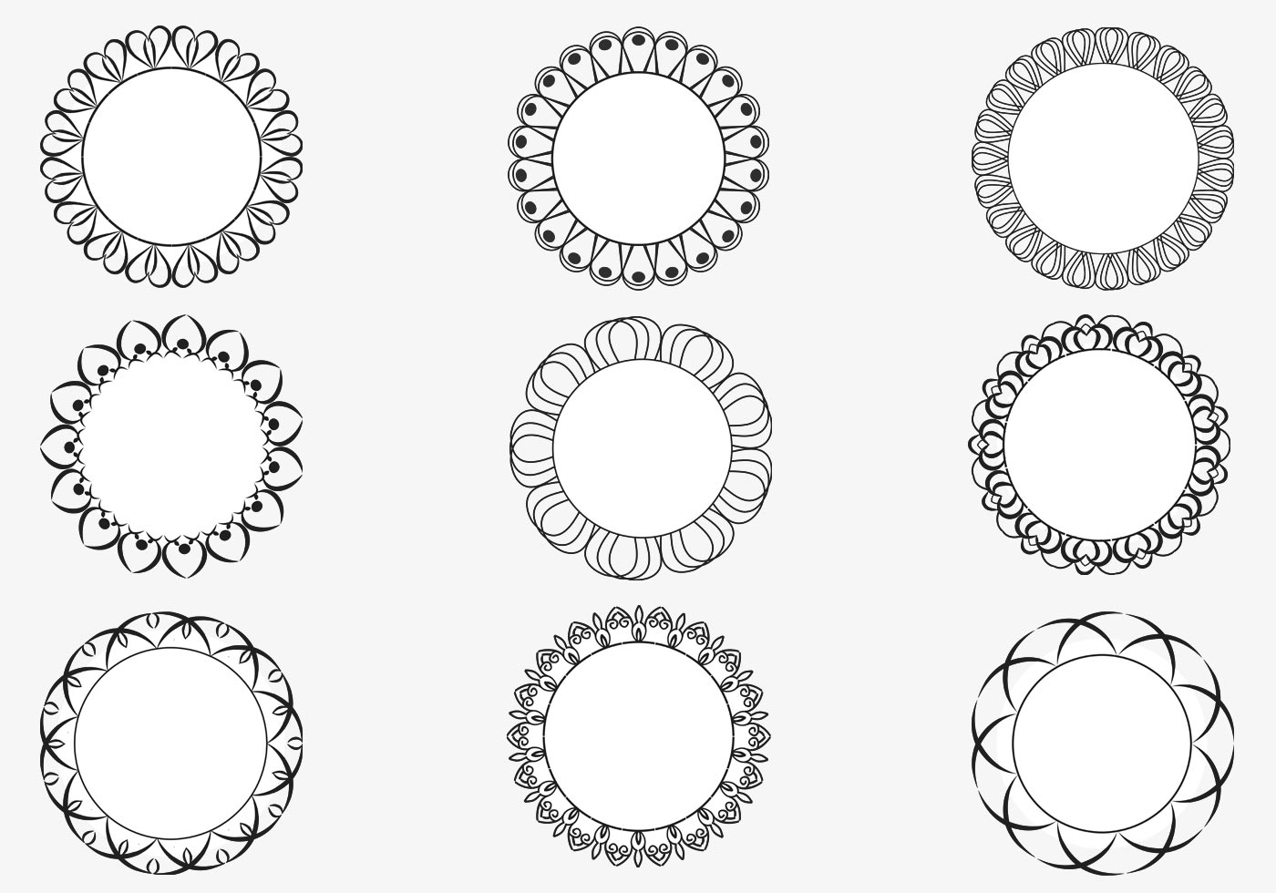 Download Decorative Circular Frame Vector Pack - Download Free ...