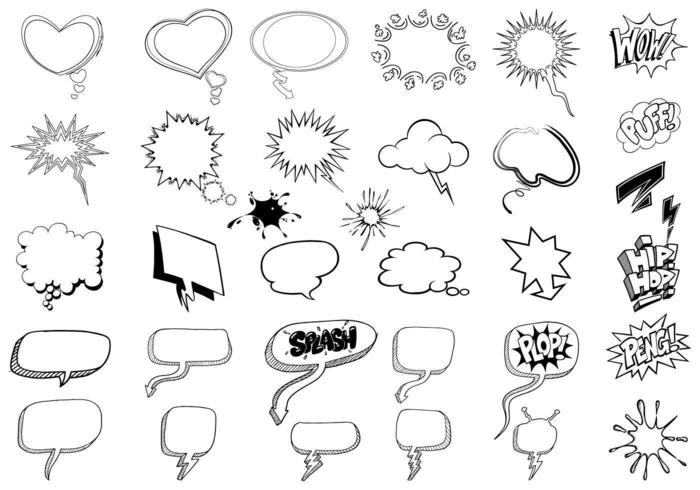 Sketchy Bubble Pack de Pensamiento Pack vector