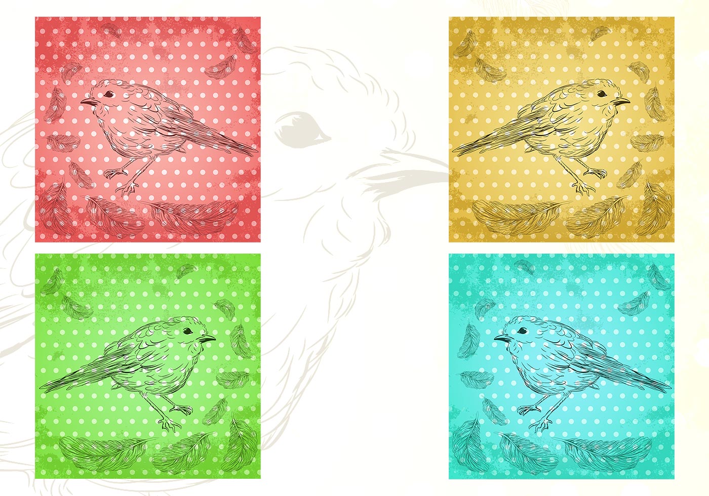 Birds of a Feather Vector Wallpaper Pack 54466 Vector Art at Vecteezy