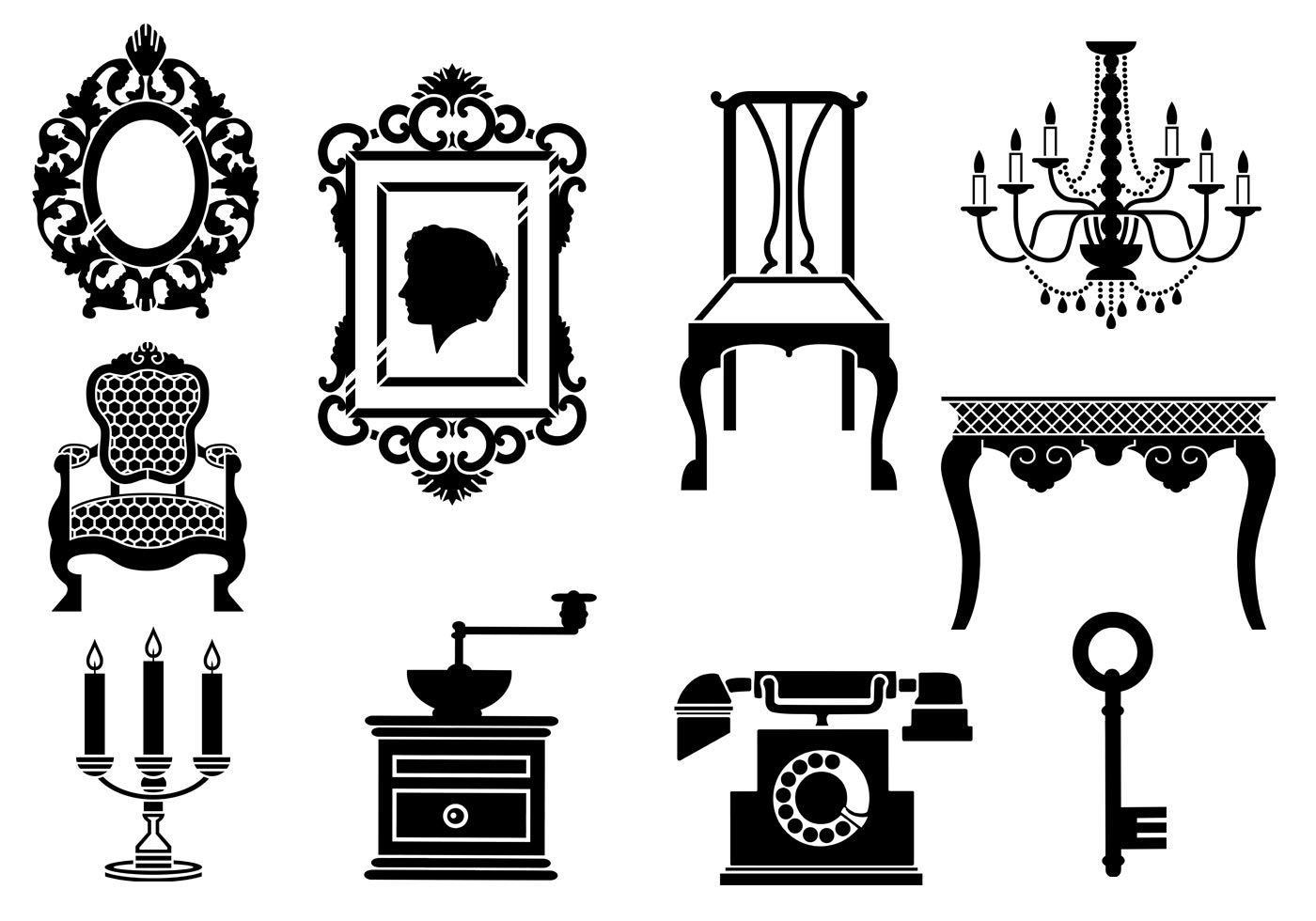 Download Vintage Furniture Vector Pack 54641 - Download Free ...