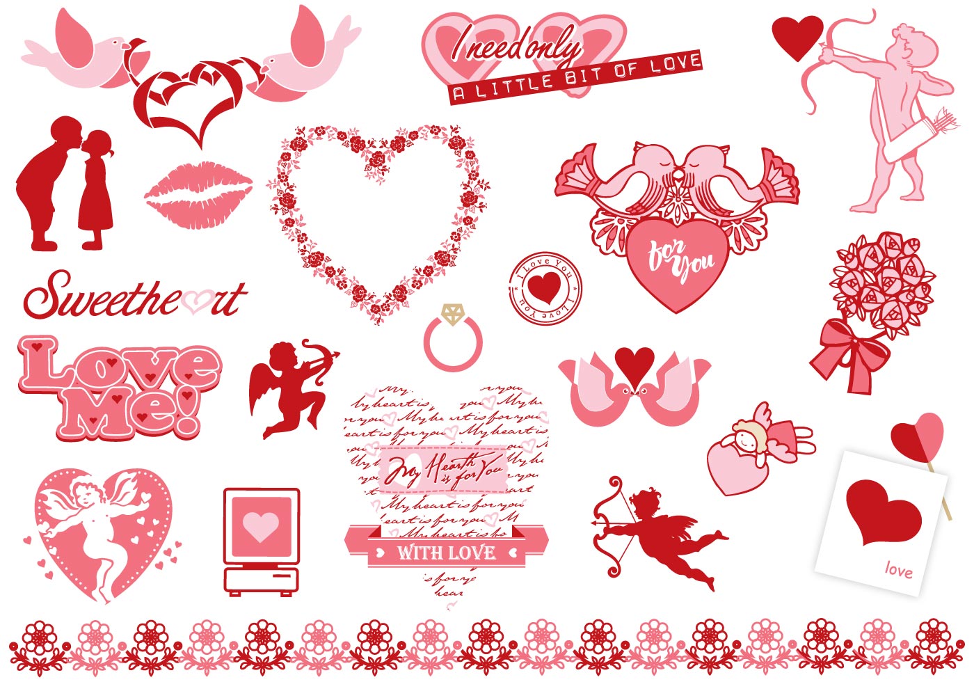 Valentine's Day Vector Elements Pack 54733 Vector Art at Vecteezy