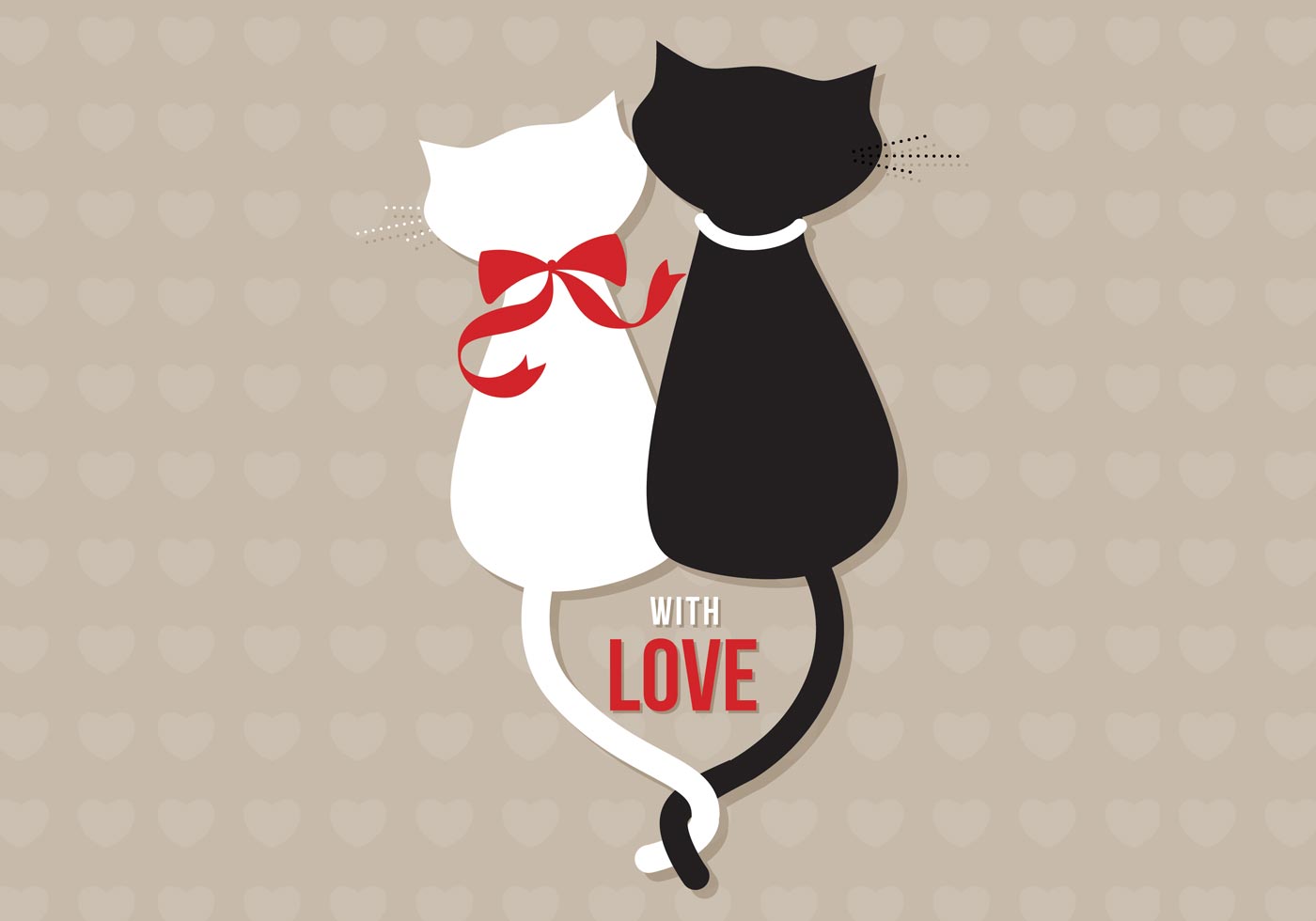 Cats in Love Vector Wallpaper 54744 Vector Art at Vecteezy