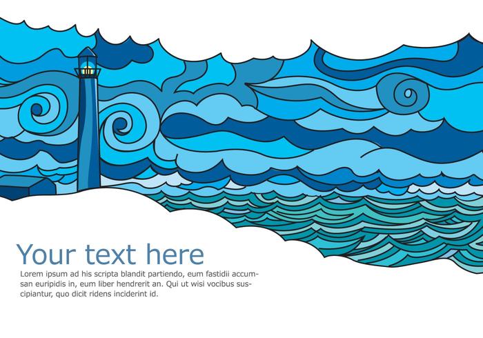 Seascape Vector Postcard Seascape Vector Postcard