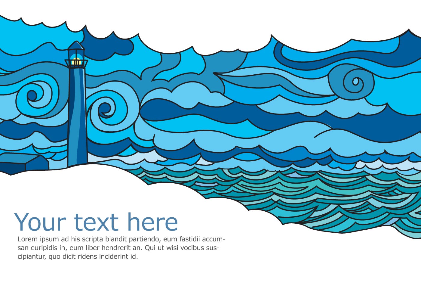 Seascape Vector Postcard | Free Vector Art at Vecteezy!