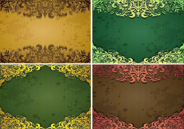 Emerald Vintage Background Vector Pack