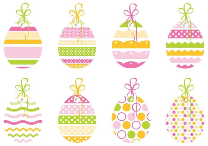 Decorative Easter Egg Tag Vector Pack