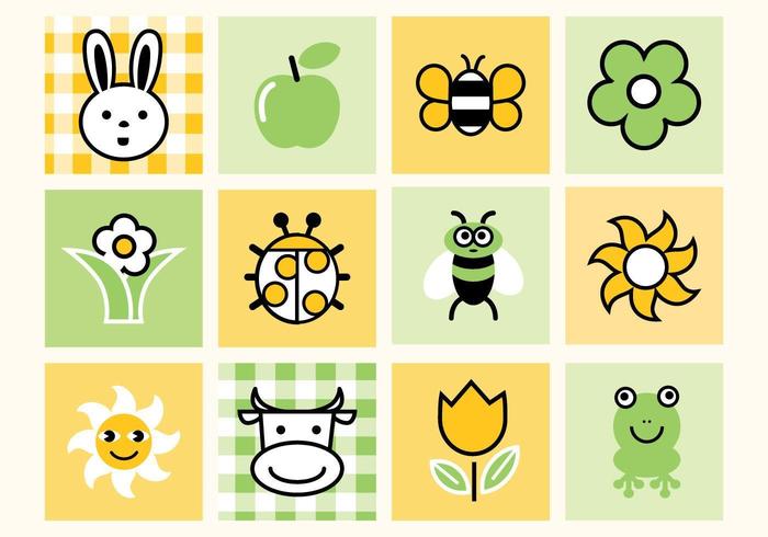 Cute Spring Vector Pack