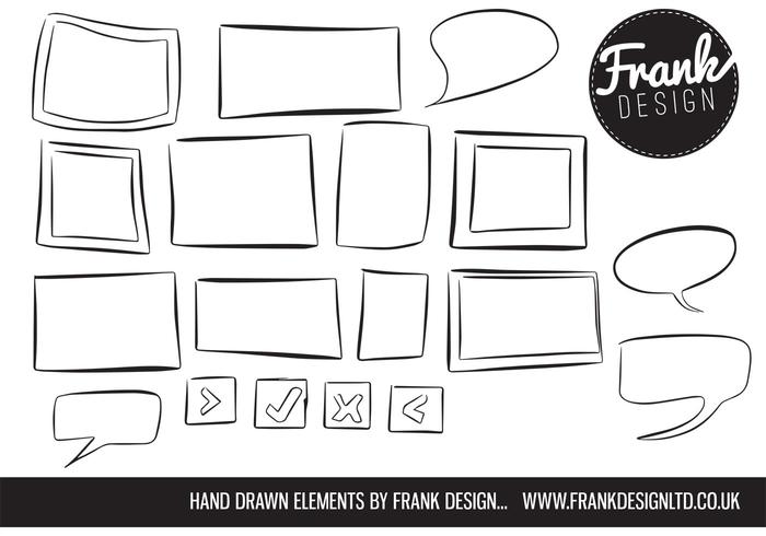 Hand Drawn Frame Vectors and Speech Bubble Vectors Hand Drawn Frame Vectors and Speech Bubble Vectors