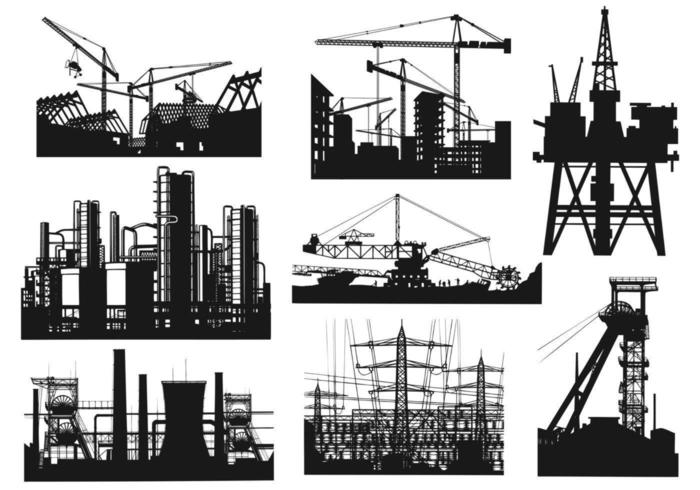 Paquete de vectores de construcción urbana