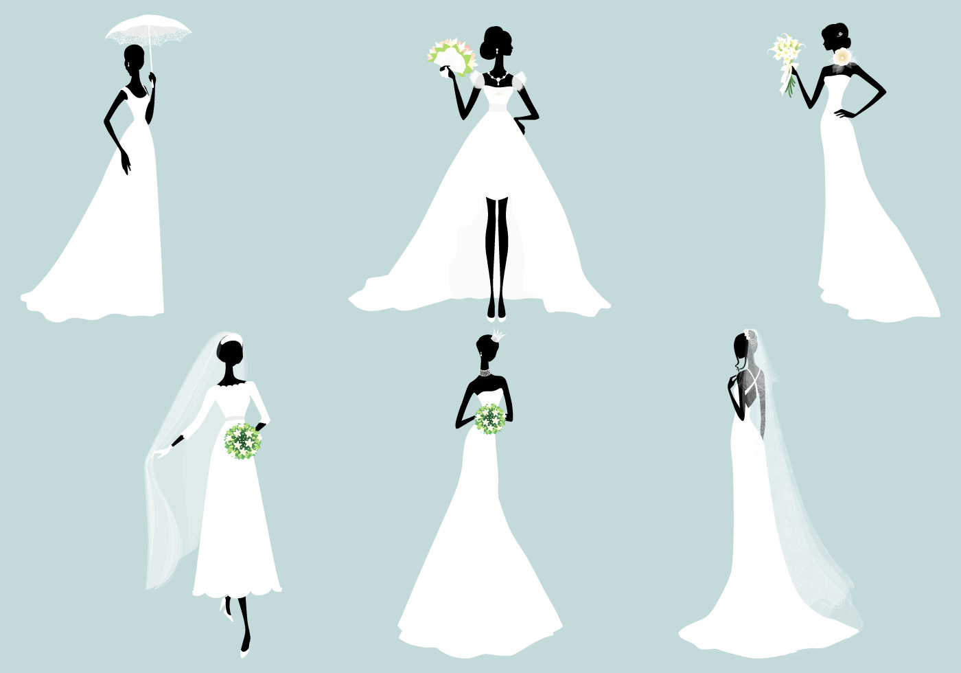 Download Bride Vector Silhouette Pack - Download Free Vectors ...