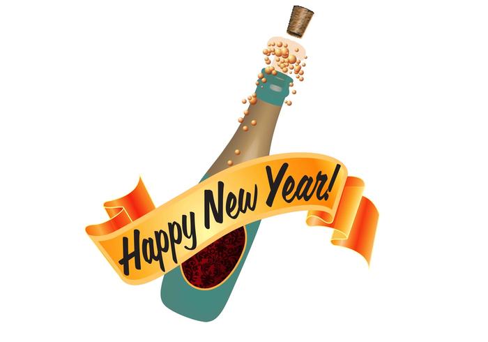 New Year Bottle Vector