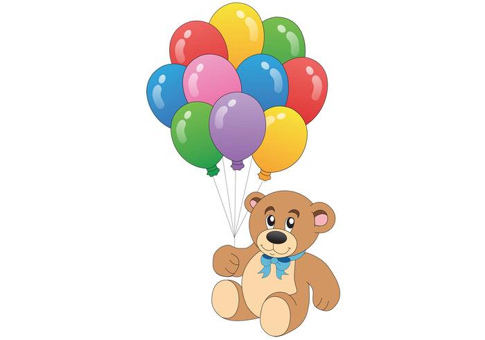 Teddy Bear Vector with Balloon Vectors Teddy Bear Vector with Balloon Vectors
