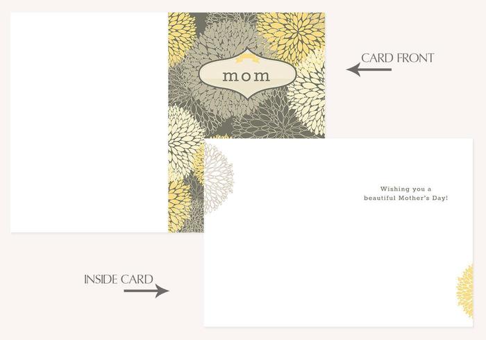 Floral Mother's Day Card Vector Template 