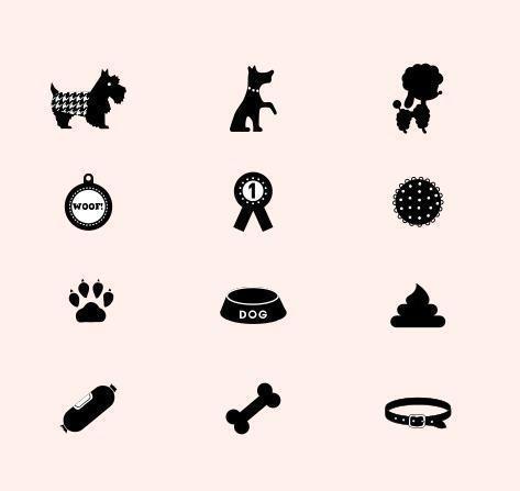 Pack de iconos vectoriales de perro vector