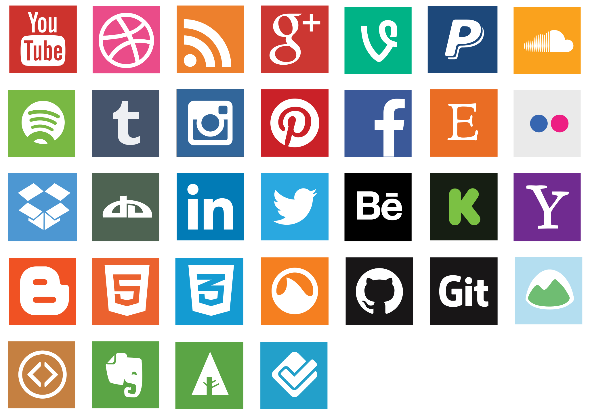 Flat Social Media Icon Vector Pack - Download Free Vectors, Clipart Graphics & Vector Art