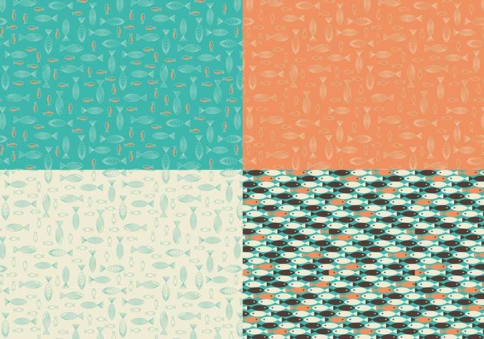 Retro Fish Vector Pattern Pack