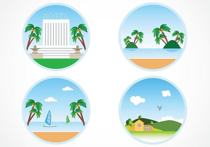 Circular Summer Holiday Background Vector Pack