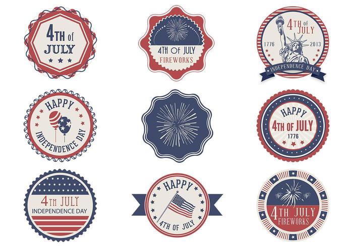 Retro 4th of July Label Vector Pack