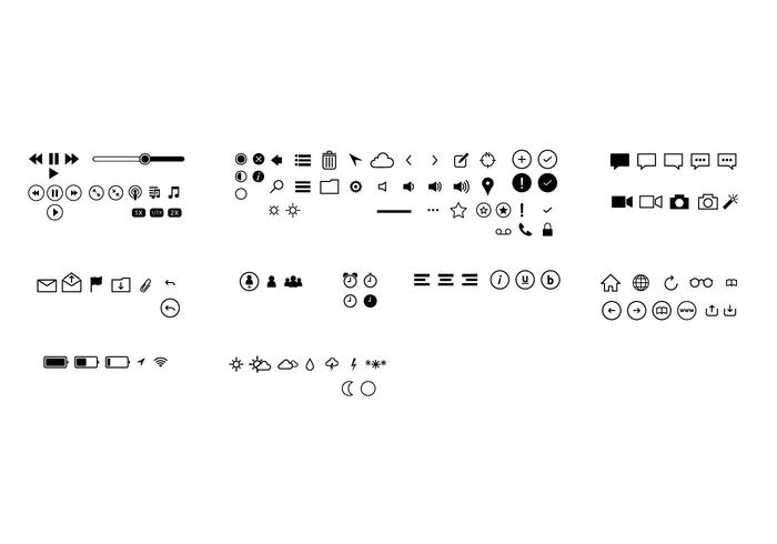 iOS7 Style Set of Icon Vectors iOS7 Style Set of Icon Vectors