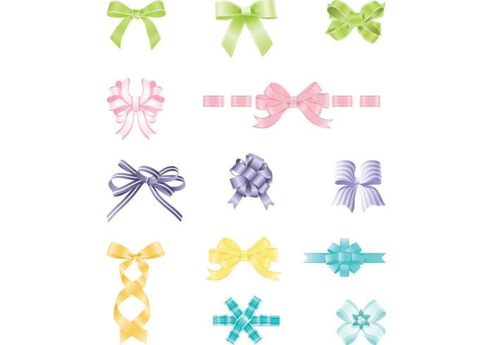 Colorful Bows and Ribbon Vector Pack