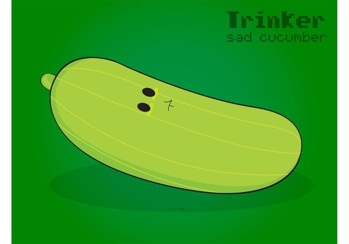 Sad Cucumber Vector