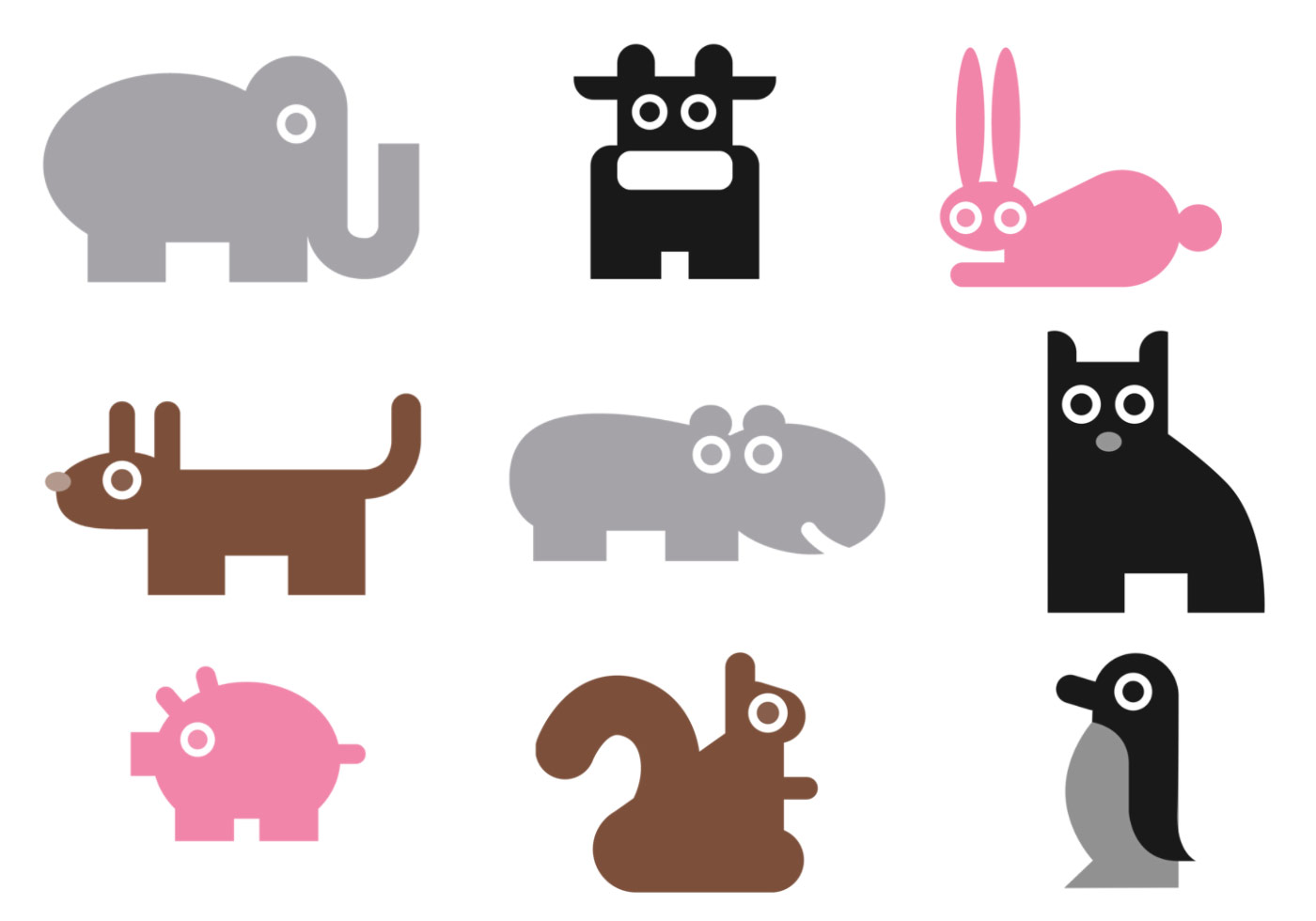 Download Simple Animal Vector Pack 57294 - Download Free Vectors, Clipart Graphics & Vector Art