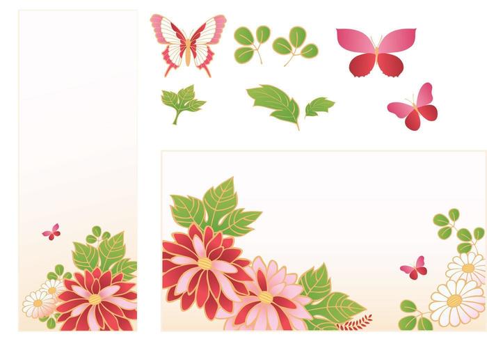 Banner rosa de flores Vector Pack