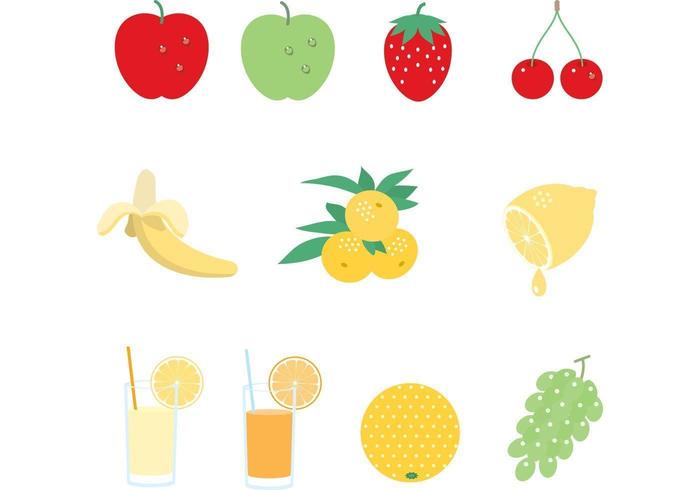 Jugo y fruta, vector, paquete vector