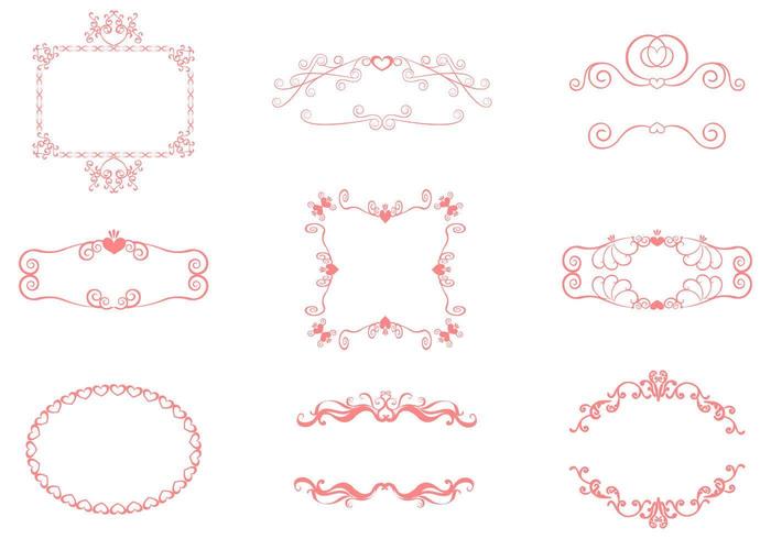 Swirly Hearts Frame Vector Pack
