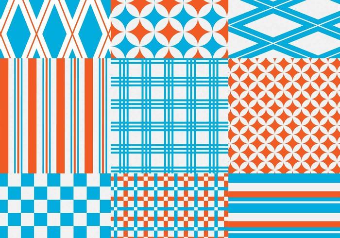 Orange and Blue Geometric Vector Pattern Pack