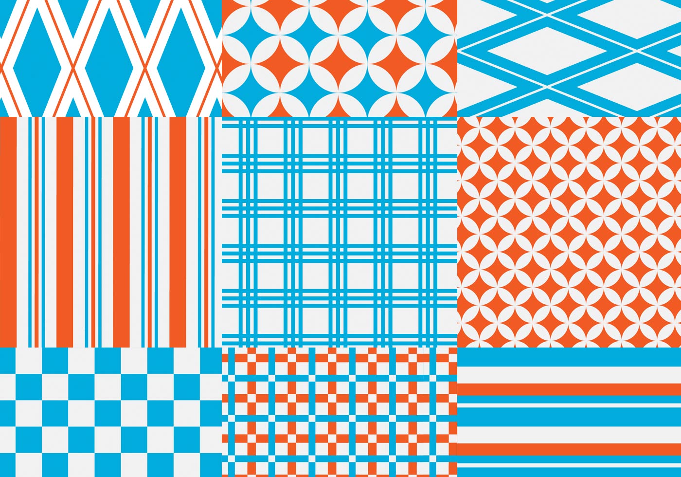 Orange and Blue Geometric Vector Pattern Pack 57471 Vector Art at Vecteezy