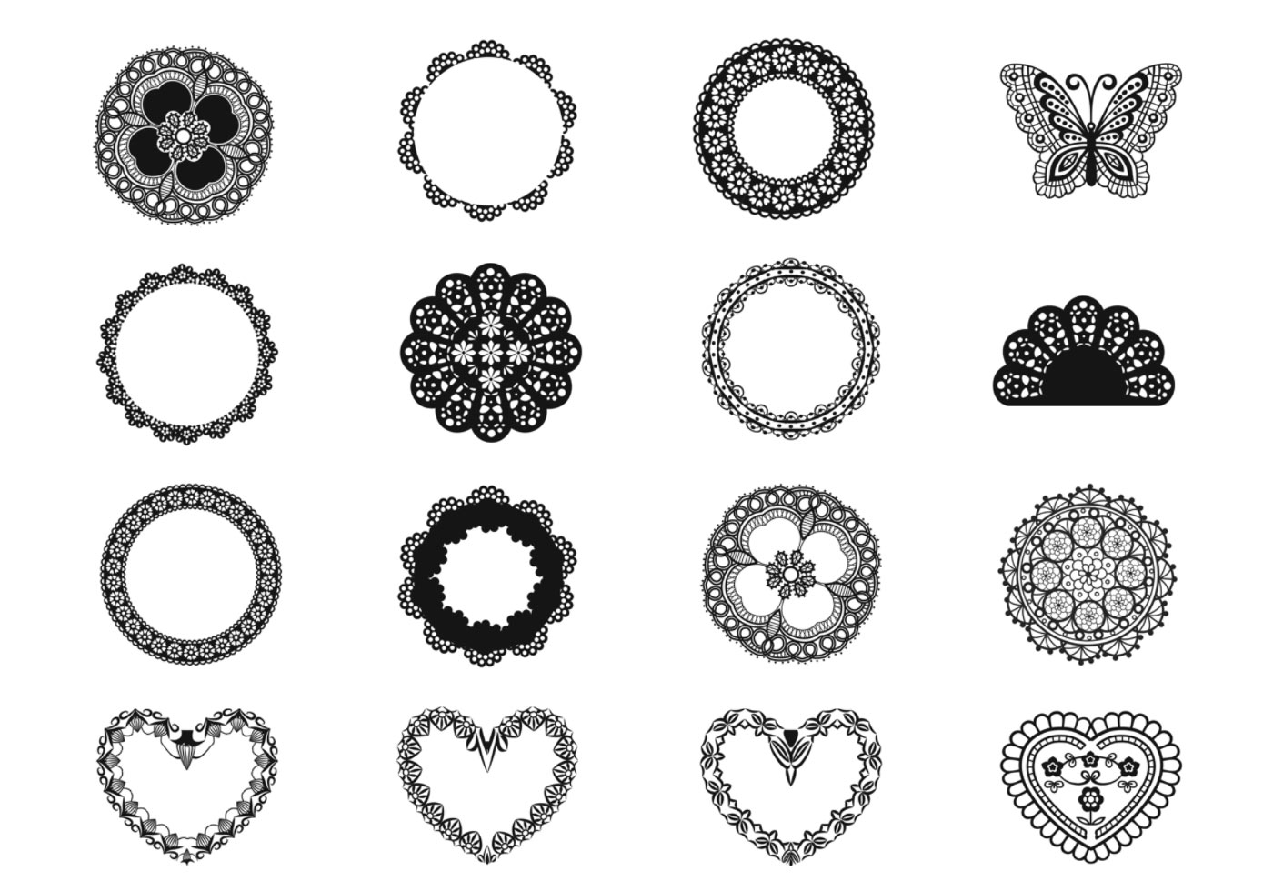 Download the Lace and Doily Vector Elements 57597 royalty-free Vector from ...