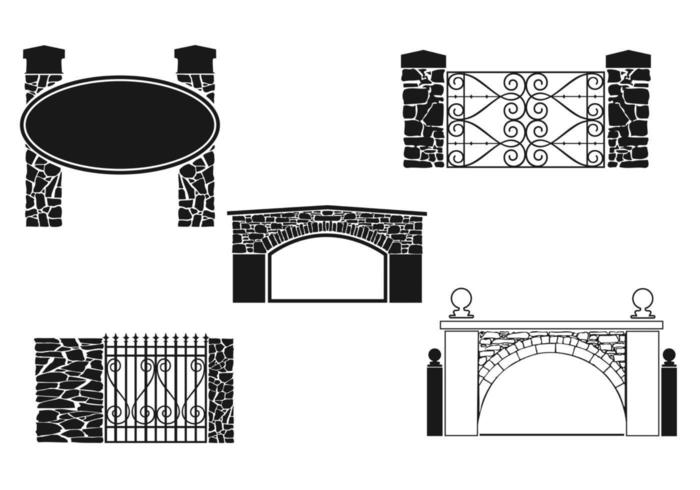 Paquete de vectores de puerta de piedra