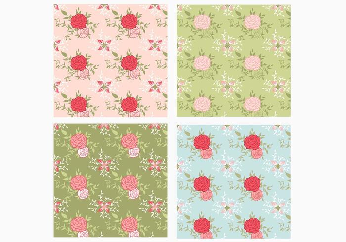 Seamless Rose Pattern Vector Pack