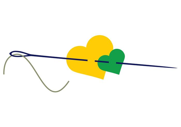 Dressmaking Needle and Heart Vector Dressmaking Needle and Heart Vector