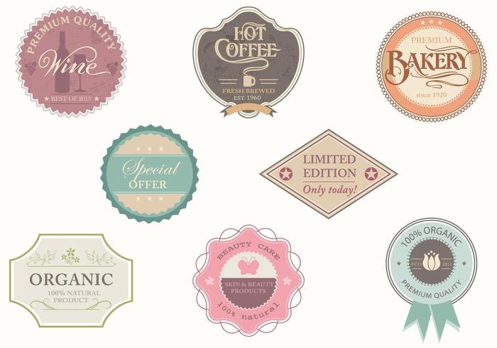 Vintage Shop Label Vector Pack