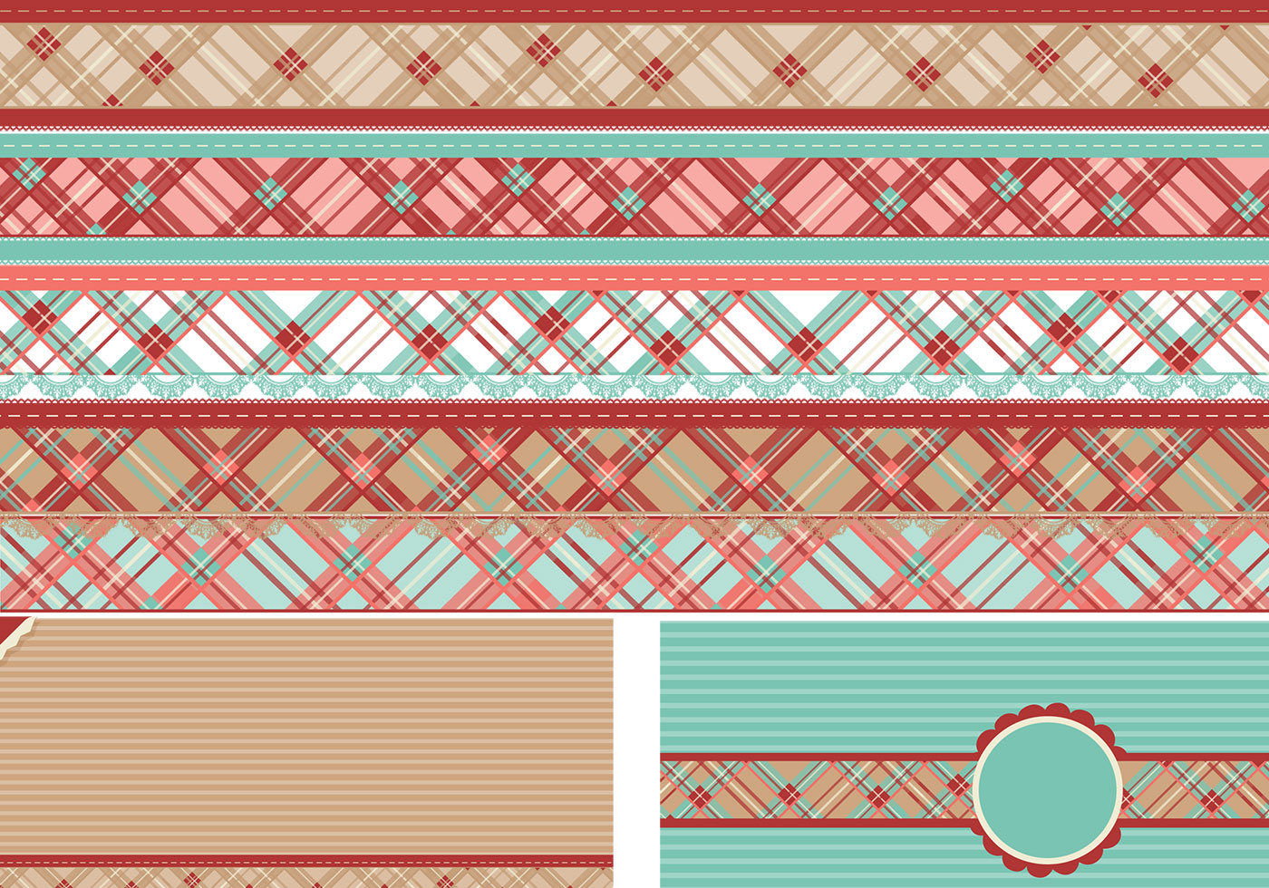 Plaid Border Vectors and Background Vector Pack 57982 Vector Art at ...