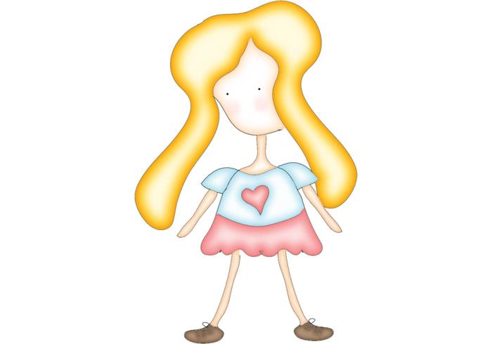 Cute Cartoon Girl Vector Cute Cartoon Girl Vector